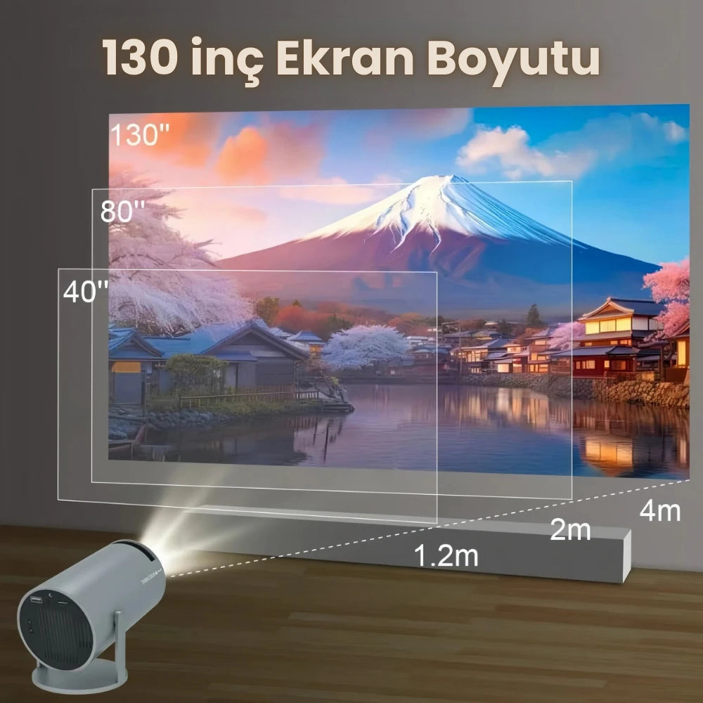 Taşınabilir Android TV Özellikli Projeksiyon