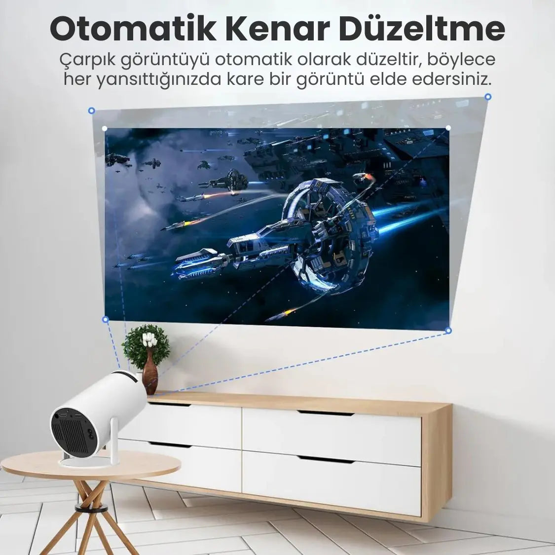 Taşınabilir Android TV Özellikli Projeksiyon
