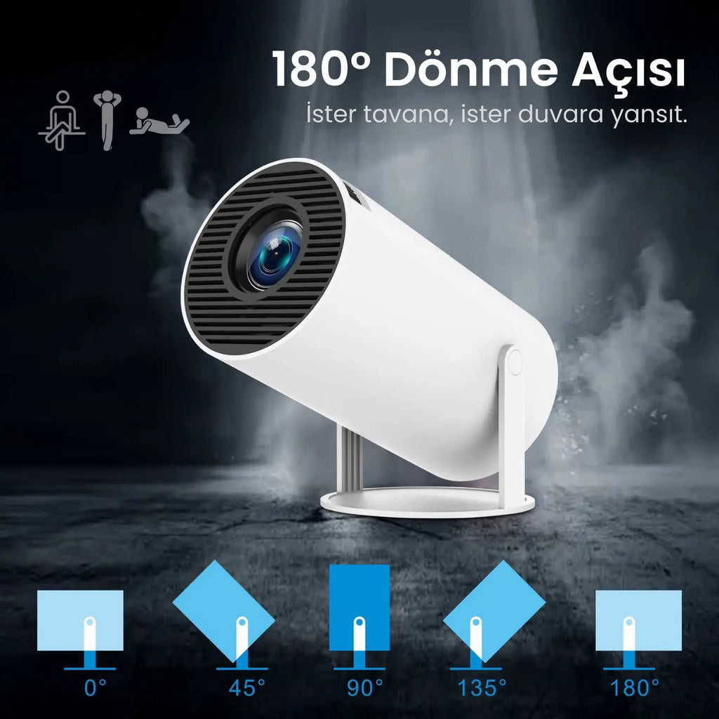 Taşınabilir Android TV Özellikli Projeksiyon